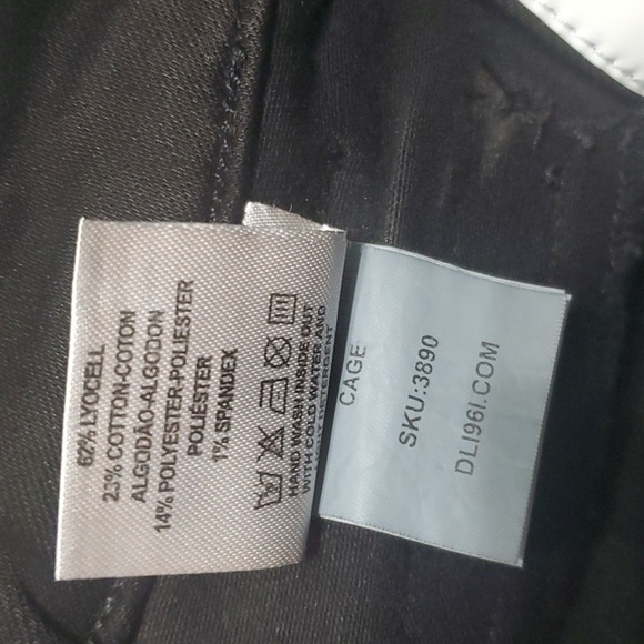 DL1961 pants womens size 27 4 black zipper accents double button cropped skinny - Picture 14 of 15